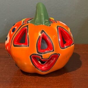 Mini Talavera Mexican Pottery Halloween Jack o’Lantern